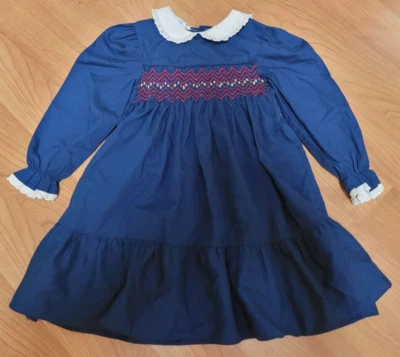 Vestido De Colección Años 70 80 Niñas Polly Flinders Calado Country Pradera Juvenil Talla 6 BONITO Foto 1 de 4