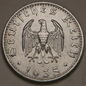GERMANY (3rd Reich) 50 Reichspfennig 1935 A - Aluminum - aUNC - 699 * - Picture 1 of 2