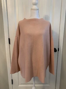 New Eileen Fisher Lightweight Boiled Wool Box-Top Blush Sz L F1WQO-T5458M - Picture 1 of 10