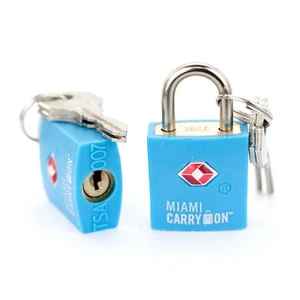 Miami CarryOn TSA zugelassenes Vorhängeschloss - Bestes Gepäckschloss mit Schlüssel hellblau (2er-Pack) - Bild 1 von 5