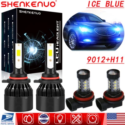 Farol de LED azul gelo + kit de lâmpadas de neblina Chevy Equinox 9012 H11 2019 2020 - Imagem 1 de 4