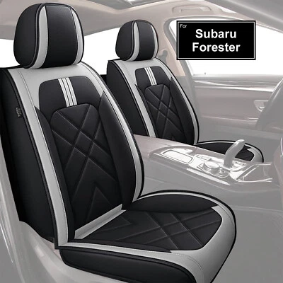 Car 5-Seat Cover Pad PU Leather For Subaru Forester 2000-2025 Front&Rear Gray Foto 1 de 4