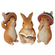 3PC Set Synthetic Resin Rabbit 6.49" Home Garden Easter Tabletop Decoration Gift