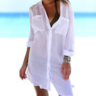 Women Beachwear Swimwear Short Dress Bikini Cover Up Long Shirt  Holiday Thin  *