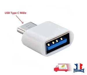 Mini Adaptateur USB Type C Male vers USB A Femelle OTG Universel pour téléphone - Imagen 1 de 6