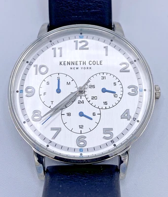 Kenneth Cole KC50801004 Men Stainless Dress Sport Black Strap Quartz Watch NOS - Image 1 of 4