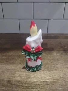 Vintage Lefton Christmas Candles SALT PEPPER Shaker Holly Berries - Picture 1 of 4