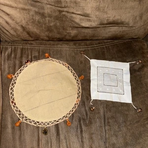 2 handmade pitcher covers with mini mexican dishes - Picture 1 of 16