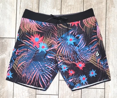 Volcom Mod Tech 18" Tropical Floral Print Stretch Boardshorts 36 - Image 1 of 4