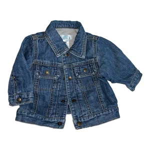 The Children's Place Lined Denim Jean Jacket Snap Buttons Infant Size 6 - 9 Mo. - Picture 1 of 3
