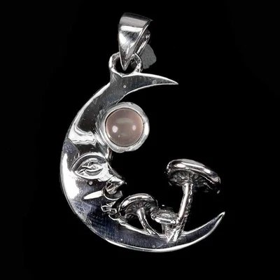 Pingente de prata esterlina 925 redondo quartzo rosa 4 mm joias de pedra preciosa natural - Imagem 1 de 4