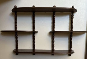 Vintage 4 Shelf Multi Tier Wall Decor Dark Stain Wood - Imagen 1 de 5