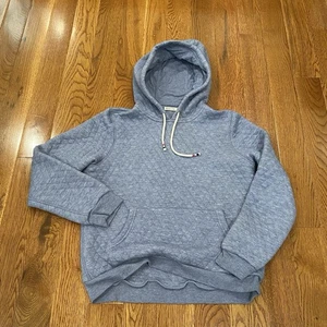 Marine Layer Corbet Quilted Pullover Sweatshirt Hoodie Womens Blue Gray Sz S - Picture 1 of 6