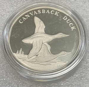 2003 US Mint National Wildlife Refuse System .900 Silver Proof Canvasback Duck - Picture 1 of 5