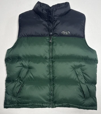 Eddie Bauer EBTEK Puffer Vest Mens L Nylon Goose Down Feathers Green Two Tone - Image 1 of 4