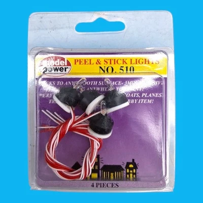 Model Power 510 Peel 'N Stick Bulb 12-16 Volts 12" Lead All Scale 4 Pieces N HO - Image 1 of 4