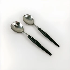 Cuchara para servir ensalada de acero inoxidable forjada a mano GOLDEN STAR de colección y Spork MCM - Imagen 1 de 6