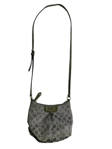 Coach Canvas Leder Schultertasche Umhängetasche hellbraun Handtasche L13-9122 - Bild 1 von 6