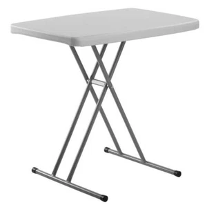 Unbranded Folding Table 20" Adjustable Height Outdoor Safe in Speckled Gray - Picture 1 of 7