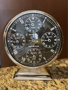 Reloj Mundial Zodax Chrono Meridian 10”h Cromo - Probado Funcionando - Imagen 1 de 7