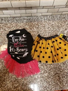 2 BRET MICHAELS PETS ROCK TOP PAW HALLOWEEN DOG COSTUME DRESS TUTU TOO CUTE - Picture 1 of 8