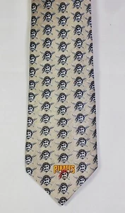 Pittsburgh Pirates Officially Licensed Silk MLB Baseball Tan Necktie - Picture 1 of 4