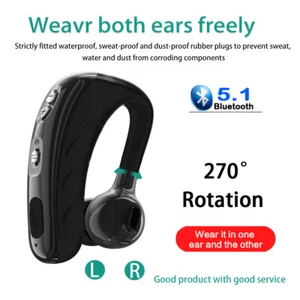Bluetooth 5.1 Wireless Earpiece Headphones Earbuds Handsfree Headset with Mic - Photo 1 sur 14