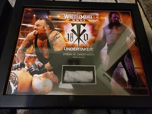 Undertaker WrestleMania 26 SIGNED COA Plaque W/ Piece Of RING ROPE #39/500 RARE - Picture 1 of 3