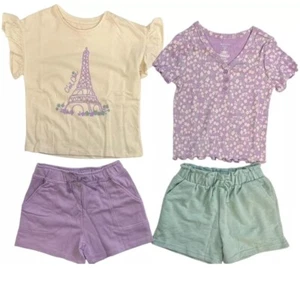 Member's Mark Girl's 4-Piece Mix & Match Two Tees & Two Shorts Set Size 10 - Picture 1 of 1
