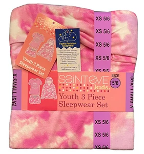 Saint Eve Kids Girl's Youth 3 Pcs Sleepwear Set -5/6 XS “Need More Sleep” - Picture 1 of 8