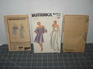 Butterick 3737 Misses Spaghetti or Strapless Dress Belt & Shawl Size 6 8 10 Boho - Picture 1 of 7