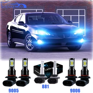 For Pontiac Grand Prix 2004-2008 Combo Blue LED Headlights + Fog lights 6X Bulbs - Picture 1 of 12