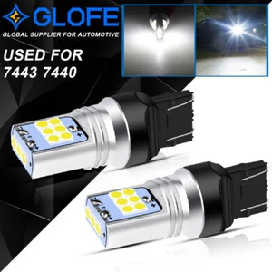 GLOFE LED 7443 7440 W21W Backup Reverse Light Bulbs 6000K White Replace Halogen - Picture 1 of 7
