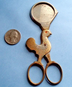 PRIMITIVE ANTIQUE ROOSTER CHICKEN EGG SLICER CUTTER KITCHEN TOOL SCISSORS - Picture 1 of 23