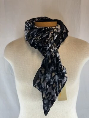 Шарф Collection18 серый животный бархат тонкий полиэстер 72 дюйма длина 10 дюймов ширина - Изображение 1 из 4