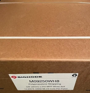 Signode 12900ft Polypropylene Strapping 8mm 3/8in 250MPP White M09250WH8 - Picture 1 of 2