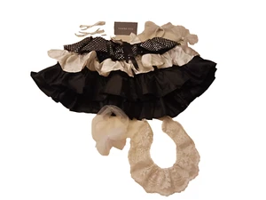 Tutu Dance Skirt & Accessories Girls Teen Black White Elastic 3 Layered Ballet - Picture 1 of 19