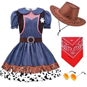Kids Cowboy Cowgirl Costume 4pcs Set For Boys Girls Role Play Dress Up 38 Year - Picture 1 of 8