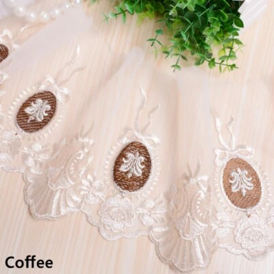 13M Lace Trimmings Tulle Voile Floral Sewing Crafts Mesh Fringe for Curtain Chic - Image 1 of 4