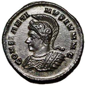 Constantine II as Caesar "Helmeted Portrait Left / Altar" London - Picture 1 of 5