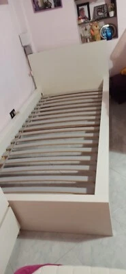 Letto Singolo.STRUTTURA LETTO SINGOLO IKEA BIANCO 90X200Matetasso ad Incastro. - Immagine 1 di 4