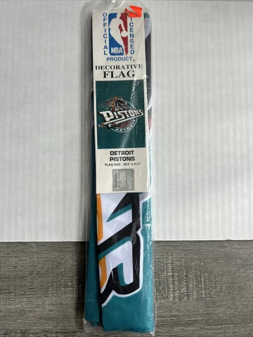 Detroit Pistons Vintage Decorative Flag NBA Licensed 29.5” X 41.5” Green Teal Cover