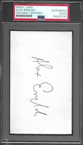 Alex English NUGGETS FIRMADO AUTÓGRAFO 3x5 TARJETA DE ÍNDICE PSA / ADN AUTÉNTICO B - Imagen 1 de 2