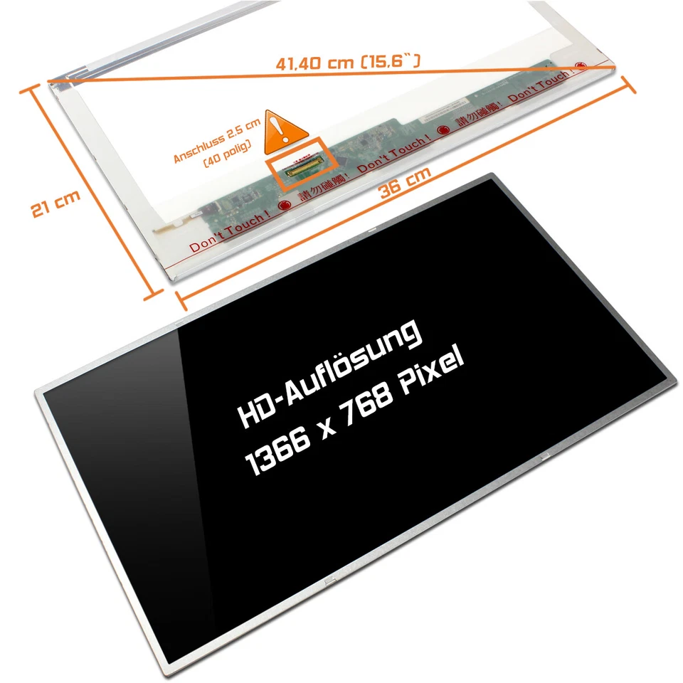 15,6" LED Display glossy passend für Toshiba Satellite C855D-S5340 WXGA HD - Bild 1 von 1