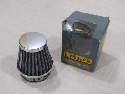 EMGO UNIVERSAL CLAMP ON AIR FILKTER 52MM CHROME 12-55752 HONDA KAWASAKI SUZUKI - Image 1 of 4