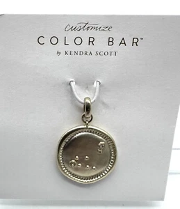 New Kendra Scott Light Gold Capricorn Zodiac Sign CZ Coin Charm - Picture 1 of 5