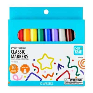 Pen+Gear Assorted Colors Classic  Markers, 10 Count Nontoxic Broad Line - Picture 1 of 1