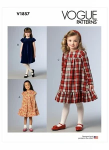 Vogue Easy SEWING PATTERN V1857 Children's/Girls' Dress Sizes 2-5 Or 6-8 - Picture 1 of 6