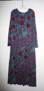 Abito donna morbido Ismerelda floreale linea A maxi colorato taglia 1X - Foto 1 di 5