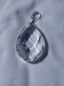 Sonnenfänger Kristall Mandelform raindrops L: 50mm B: 30mm zum Aufhängen Echtgla - Bild 1 von 3